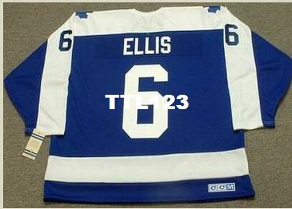 

mens #6 ron ellis toronto maple leafs 1970's ccm vintage hockey jersey or custom any name or number retro jersey, Black;red
