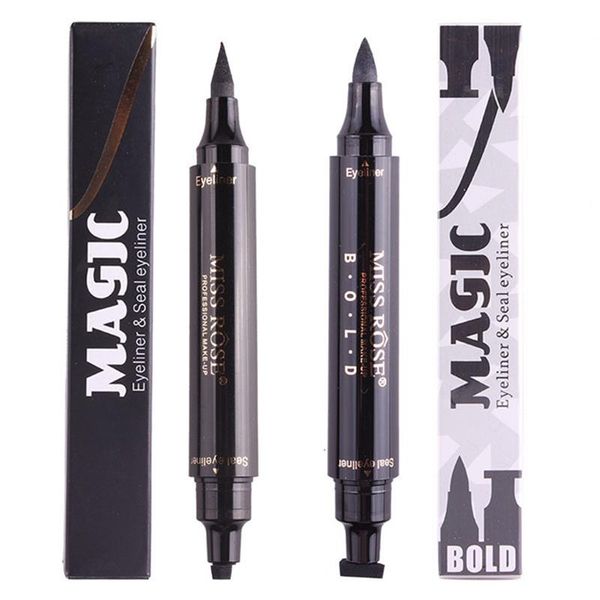 

makeup miss rose stamp eyeliner & seal pencil professional eye makeup tool double heads two heads eyeliner pen 60pcs dhl free