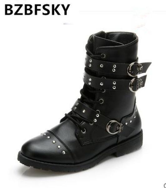 

korean version fashion men moto boots short plush platform wedges leather boots plus size 39-44 winter rivet black boot