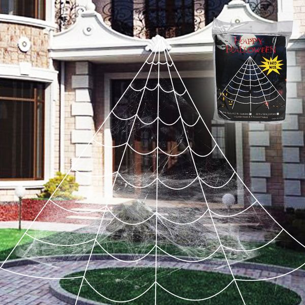 

Super tretch ector giant pider web for outdoor halloween decoration white