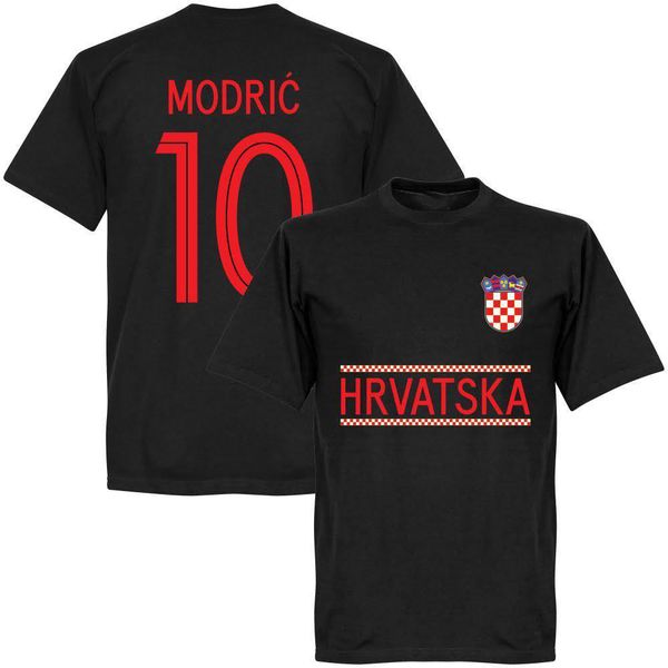 

croatia modric 10 team t-shirt - black discout new fashion 2018 officia 100% cotton brand new t shirts, White;black