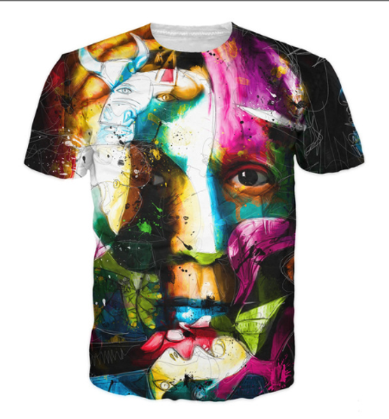

colorful picasso guernica t-shirt more colors patterned over a human face summer t shirt women/men tees s-xxxxxxxxl u597, White;black
