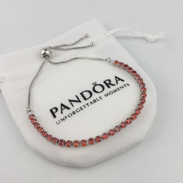 

Pandora tyle tenni bracelet adju table colorful logo jewelry bag wedding jewelry hiny cla cubic zirconia ilver plated poli h