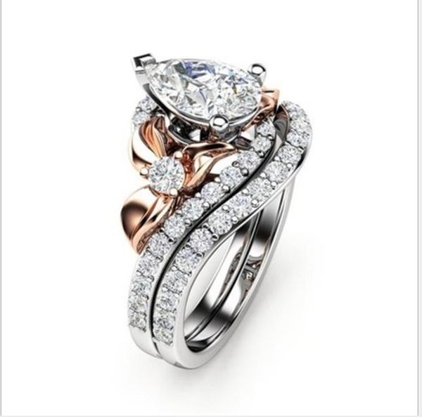 

jewelry creative gold plated zircon ring fashion for european and american men's ladies hand ornaments, Silver