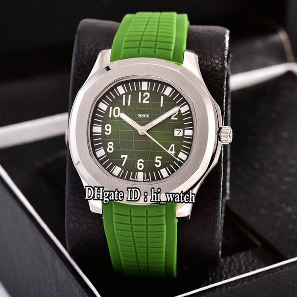 

new aquanaut 5167a 5168g steel case green dial date a2813 automatic mens watch green rubber 7 colors sports watches hi_watch p304a1, Slivery;brown