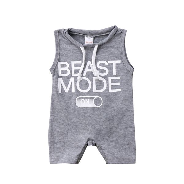 

new fashion beast mode on newborn infant baby boys girls clothes romper sleeveless clothes outfits, Blue