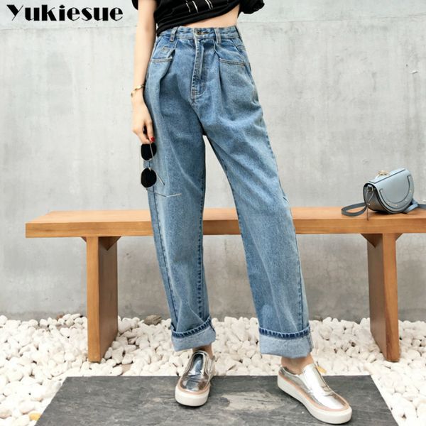 2020 Autumn Wide Leg Boyfriend Jeans For Women High Waist Loose