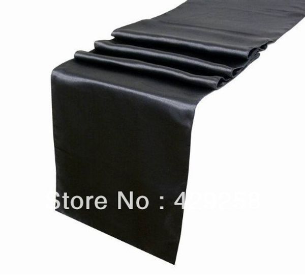 

wholesale-wholesale 10pcs black satin table runner 30cmx275cm wedding/ing