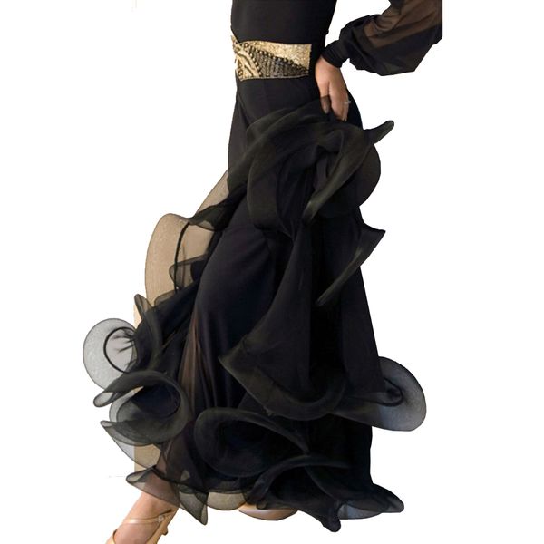 

Ballroom Dance Skirts Elegant 7 Colors Women Dance Skirt with Fish Bone Hem Flamenco Skirts D0530 Black Blue Red Purple