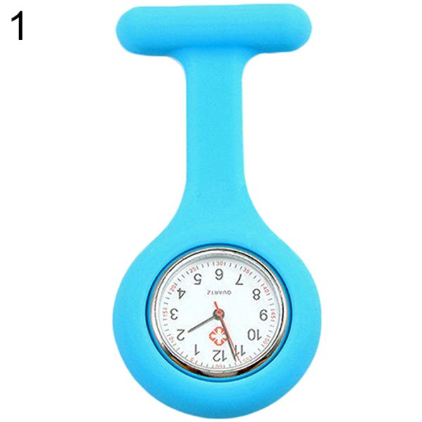 

gorgeous new cute silicone nurse watch brooch fob pocket tunic quartz movement watch n76y, Slivery;golden