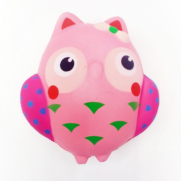 

squishy 13cm pink owl jumbo kawaii squeeze bird animal cute soft slow rising phone strap squeeze break kids toy relieve anxiety fun gift 50p