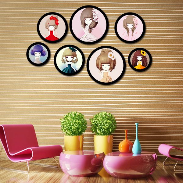 

creative solid wood p frame round modern combination hanging type picture frame diy wall p home art decoration
