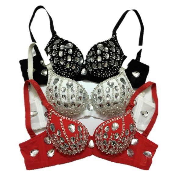 

Sexy Rhinestone Bra Stage Show Dance Wear Performance Bra Fashion All -Match Handmade Diy Sparkling A Underwear Bra Dj Costume