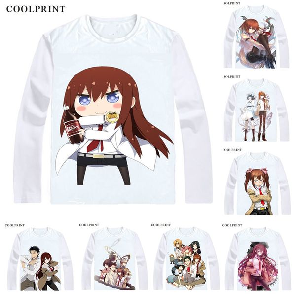

coolprint steins gate 0 zero t-shirts long sleeve shirts japanese anime shutainzu geto zero rintaro okabe kurisu makise cosplay shirt, White;black