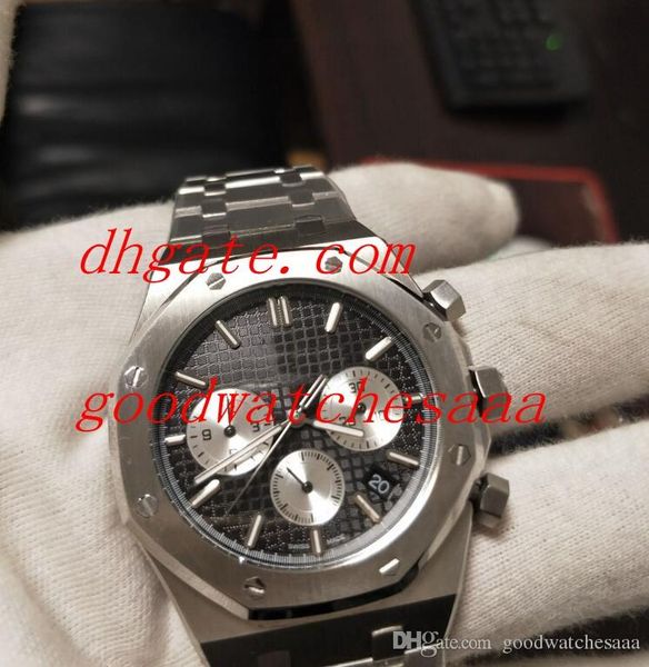 

factory supplier wristwatches 26331st black dial vk quartz chronograph working mens men's watch watches sale, Slivery;brown