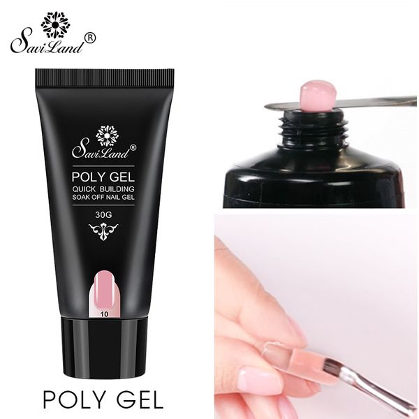 

saviland 30g poly gel finger extension crystal jelly polygel nail gel camouflage uv led hard acrylic builder, Red;pink