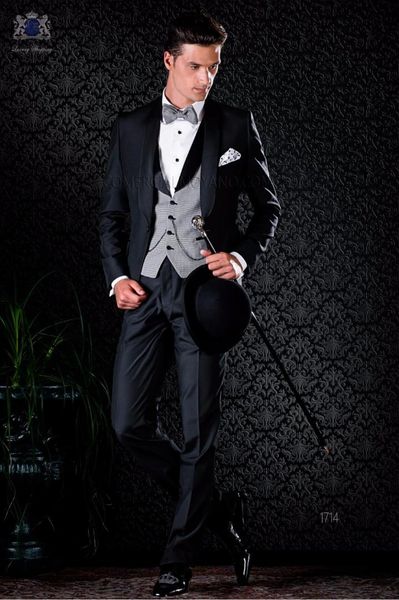 

latest coat pant designs italian black men wedding suit slim fit 3 piece tuxedo custom groom prom classic blazer terno masculino, White;black