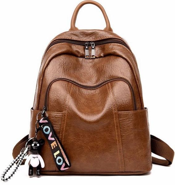 

women 2018 luxury leather backpack bagpack bolsos mujer woman bolsa feminina teenage travel vintage school bags b180048