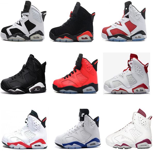 

2018 shoes 6 mens basketball shoes carmine black cat infrared sports blue maroon olympic alternate hare oreo chrome angry bull sneakers