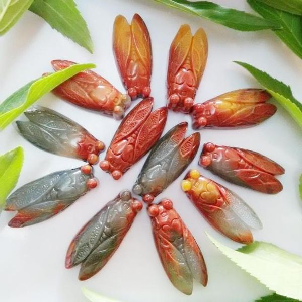 

tjp natural china huanglong jade jade cicada pendant yi ming jingren pendant fine jewelry for women and men, Silver