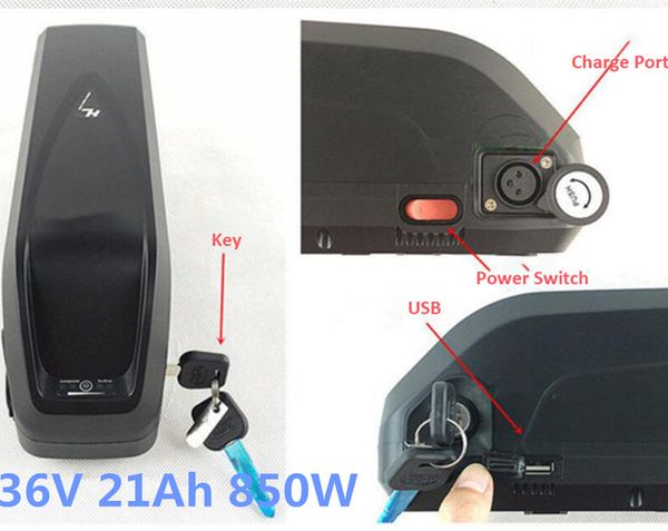 

New hark new hailong battery 36v 21ah 850w electric bike battery downtube ebike lithium battery with 5v u b port up fedex tnt
