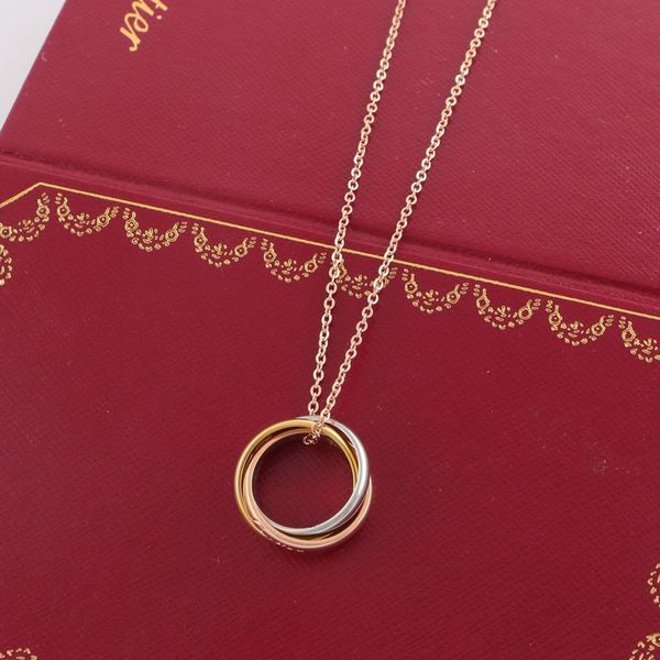 

new fashion brand ring 316l titanium steel necklace 18k gold pendant necklace for good friends mutual gift couple gift, Silver
