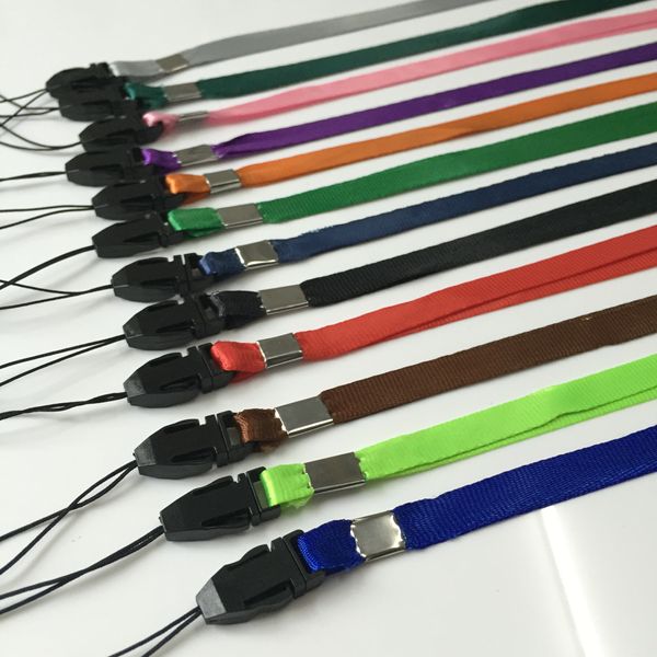 DHL 100 stücke / bündel bonbonfarben handy Lanyards id-karte Hals Lanyard Lange Riemen Nylon Hang Seil mit Flugzeug schnalle Schlüsselanhänger