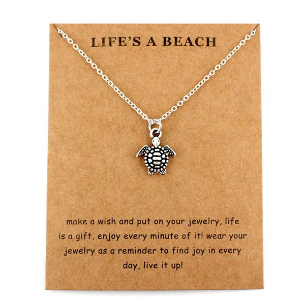 

beach jewelry sand dollar fish scale seahorse ocs starfish seashells whale wave mermaids sea turtles necklaces for women, Silver