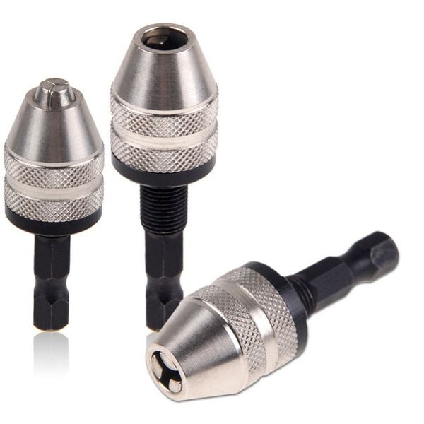 

new 0.3-3.6mm keyless drill chuck screwdriver impact driver adaptor 1/4" inch hex shank dril bit quick change adapter converter