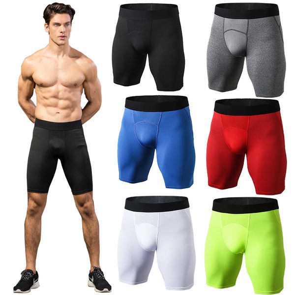 Pantalones cortos para correr al aire libre para hombre, pantalones cortos deportivos ajustados para Fitness, mallas de secado rápido, ropa deportiva, pantalones cortos de compresión para Crossfit para hombre