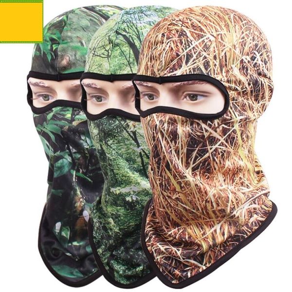 Maschera a pieno facciale per ciclismo mimetico ad asciugatura rapida Camo Copricapo Passamontagna Protezione per il collo per la caccia Pesca Campeggio Maschera di protezione UV