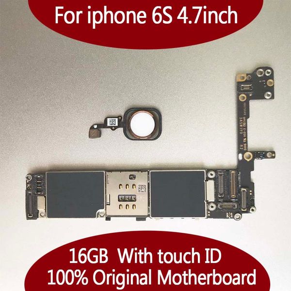 

for iphone 6s 16g 64g 128gb motherboard with touch id with fingerprint original unlocked for iphonbe 6s logic board by ing