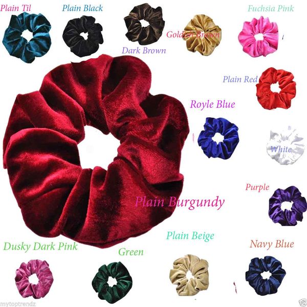 

c new fashion luxury soft feel velvet hair scrunchie ponytail donut grip loop holder stretchy hair band for women