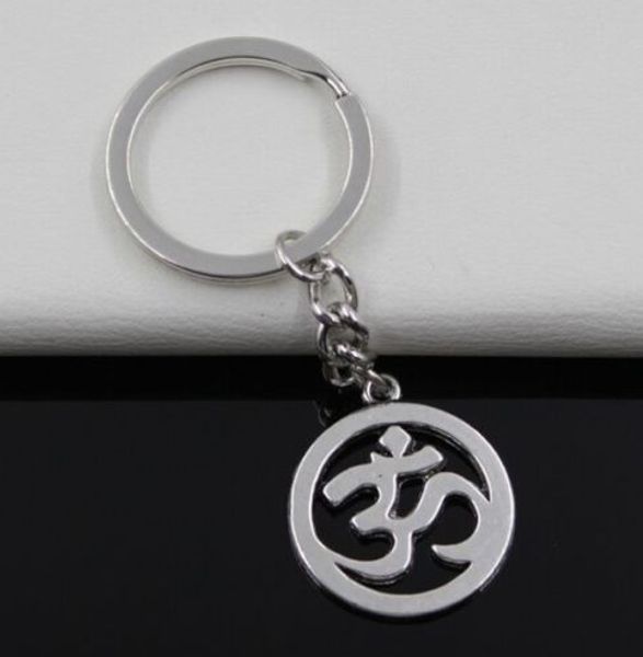 20pcs / lot chave jóias de prata Charms OM Chapada Yoga Anel-chaves