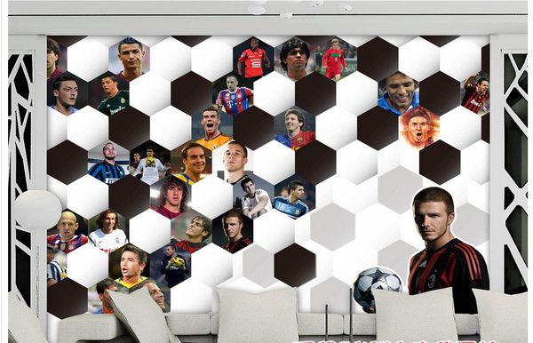 

3d wallpaper custom 3d mural wallpaper football world cup star 3d football texture art mural for living room large painting home decor