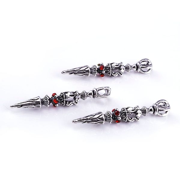 

length 40mm antique silver new necklace pendant inlay carbuncle diy accessories jewelry findings