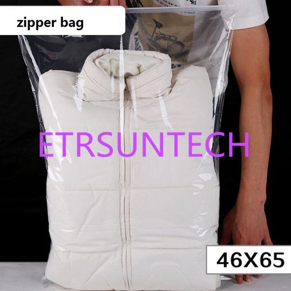 

46*65cm large plastic zipper bag clear quilt pillow blanket bedding packaging bag jacket coat packing storage bag qw7713