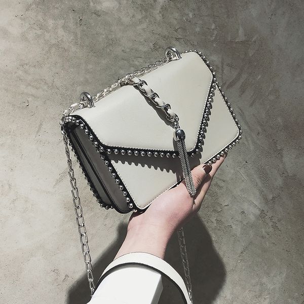 

2018 5 colors casual rivet chains small shoulder bag for women messenger bag girls sale