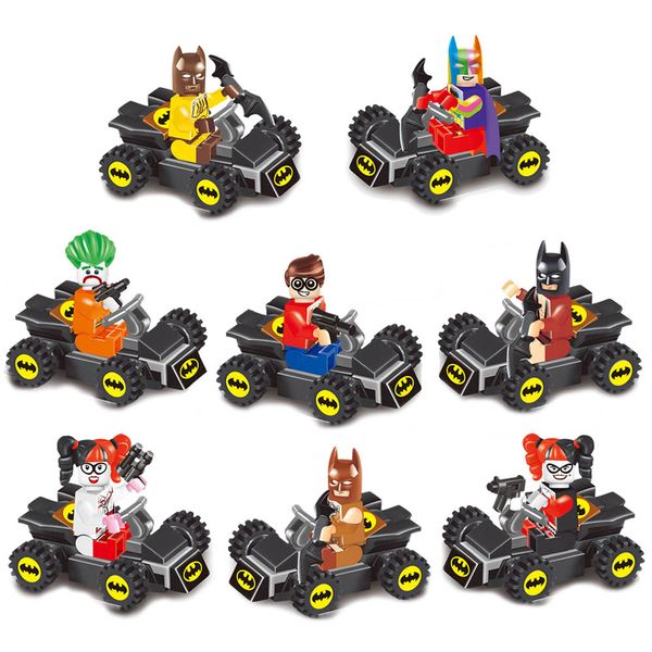 

Mini Super Hero Avenger Batman Batmobile Bat Tumbler Vehicle Fighter Car Bat Man Toy Figure Building Block Toy for Children Birthday Gift