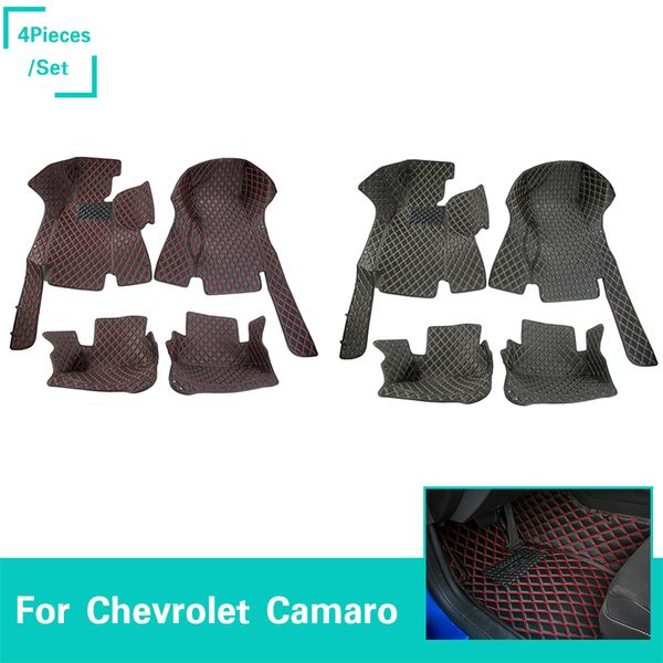 Car Full Set Leather Floor Mats Leather Foodpad For Chevrolet Camaro 2017 Auto Interior Accessories Cute Car Accessories Interior Cute Car Interior