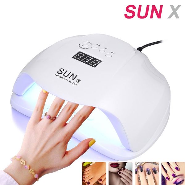 

tamax sun x 54w uv lamp gel nail lamp led ice lamps nail dryer manicure tool for all curing nail gel polish
