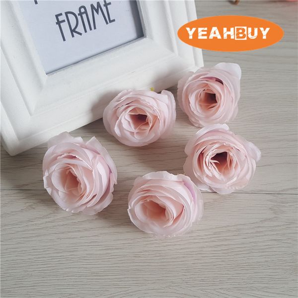 

10colors 5см искусственного шелка урожай ретро роза camellia japonica головки цветка бутон для diy одежда головные уборы декоративные аксесс
