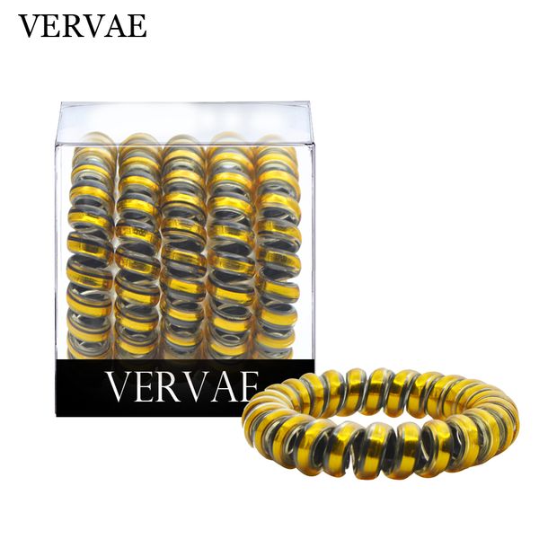 

2018 vervae hair accessories for women long hair no creas spiral tie bands for girl phone wire ponytaliers 5-pcs
