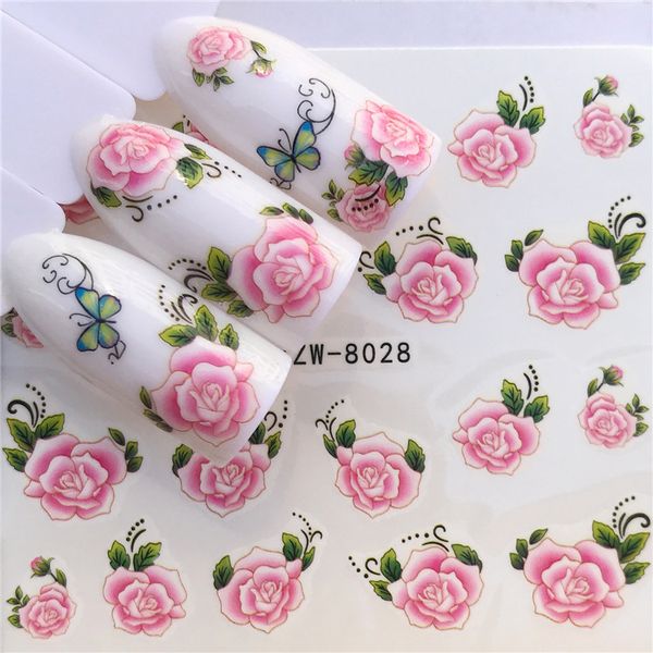 

nail sticker water decals rose flower nails stickers slider art design decoration manicure foil adhesive wraps polish pegatinas, Black