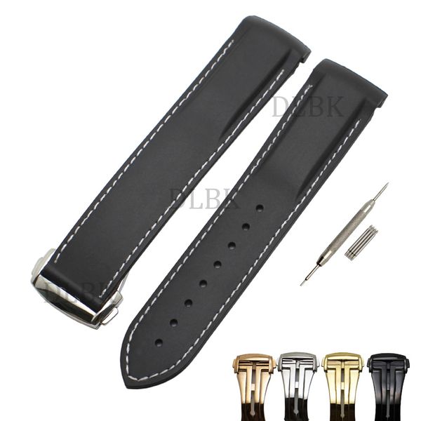 

20 мм 22 мм Мужчины Женщины черный белый линия водонепроницаемый дайвинг силиконов