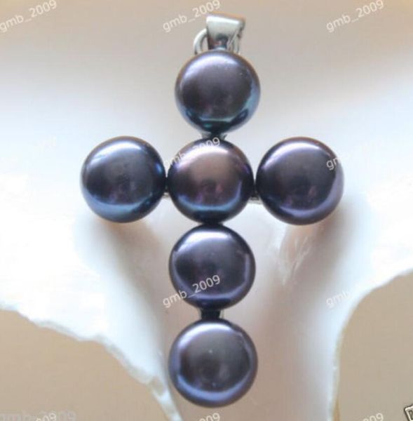 

rare natural black freshwater pearl white silver plated necklace/pendant