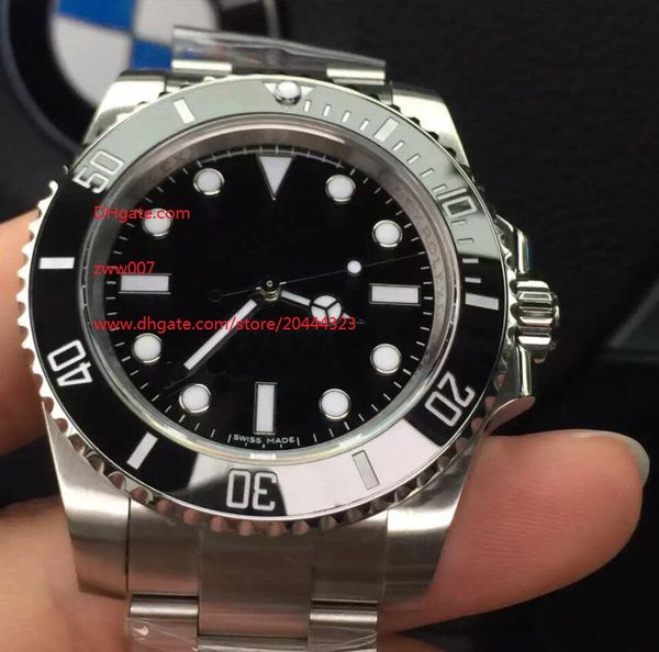 

роскошные часы высокого качества + коробка 40 мм 114060 нет дата керамический безель из нержавеющей стали азии 2813 механизм механические ав, Slivery;brown