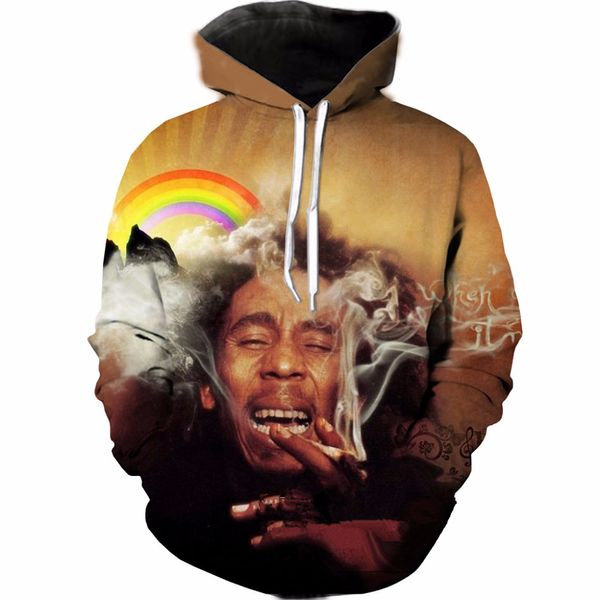 

fashion reggae bob marley 3d print hoodies fashion clothing women/men sweatshirt casual pullovers k353, Black