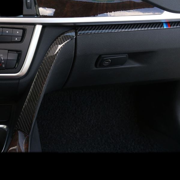 

carbon fiber sticker car styling interior copilot glove box handle decoration cover trim stickers for bmw 3 4 series 3gt f30 f31 f32 f34 acc