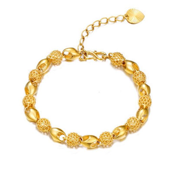 

beautiful gold plated vietnamese link bracelet antique hollowed bracelets lady fashion jewelry wholesale, Black